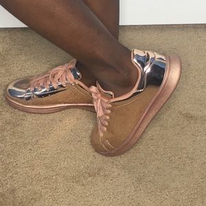 Metallic gold sneakers